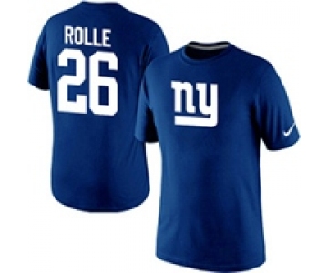 Nike New York Giants Antrel Rolle Name & Number T-Shirt Blue