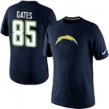 Nike San Diego Chargers 85 Gates Name & Number T-Shirt D.Blue