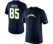 Nike San Diego Chargers 85 Gates Name & Number T-Shirt D.Blue