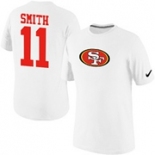 Nike San Francisco 49ers 11 SMITH Name & Number T-Shirt White