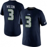 Nike Seattle Seahawks 3 Russell Wilson Pride Name & Number T-Shirt Blue