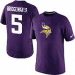 Teddy Bridgewater Minnesota Vikings 5 Nike Player Name & Number T-Shirt Purple