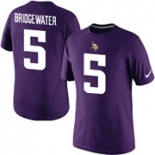 Teddy Bridgewater Minnesota Vikings 5 Nike Player Pride Name & Number T-Shirt Purple