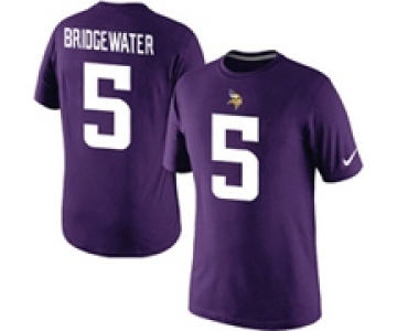 Teddy Bridgewater Minnesota Vikings 5 Nike Player Pride Name & Number T-Shirt Purple