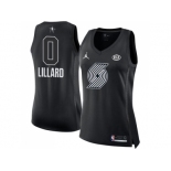 Women Nike Portland Trail Blazers #0 Damian Lillard Black NBA Jordan Swingman 2018 All-Star Game Jersey