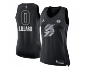 Women Nike Portland Trail Blazers #0 Damian Lillard Black NBA Jordan Swingman 2018 All-Star Game Jersey