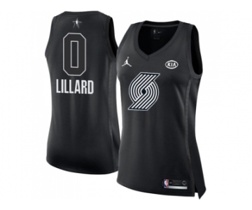 Women Nike Portland Trail Blazers #0 Damian Lillard Black NBA Jordan Swingman 2018 All-Star Game Jersey