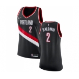 Women's Nike Portland Trail Blazers #2 Wade Baldwin Swingman Black NBA Jersey - Icon Edition