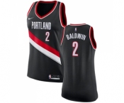 Women's Nike Portland Trail Blazers #2 Wade Baldwin Swingman Black NBA Jersey - Icon Edition