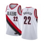 Women's Nike Portland Trail Blazers #22 Clyde Drexler Authentic White Home NBA Jersey - Association Edition