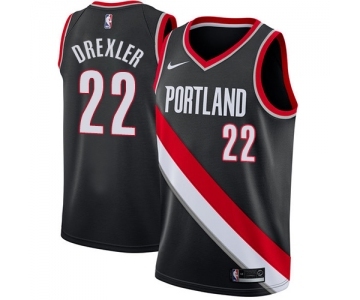 Women's Nike Portland Trail Blazers #22 Clyde Drexler Swingman Black Road NBA Jersey - Icon Edition