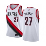 Women's Nike Portland Trail Blazers #27 Jusuf Nurkic Swingman White Home NBA Jersey - Association Edition