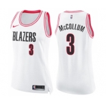 Women's Nike Portland Trail Blazers #3 C.J. McCollum Swingman White Pink Fashion NBA Jersey