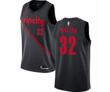 Women's Nike Portland Trail Blazers #32 Bill Walton Swingman Black NBA Jersey - 2018-19 City Edition