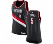 Women's Nike Portland Trail Blazers #5 Seth Curry Swingman Black NBA Jersey - Icon Edition