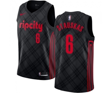 Women's Nike Portland Trail Blazers #6 Nik Stauskas Swingman Black NBA Jersey - City Edition