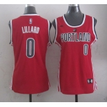 women nba portland trailblazers #0 lillard red