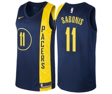 Youth Nike Indiana Pacers #11 Domantas Sabonis Swingman Navy Blue NBA Jersey - City Edition