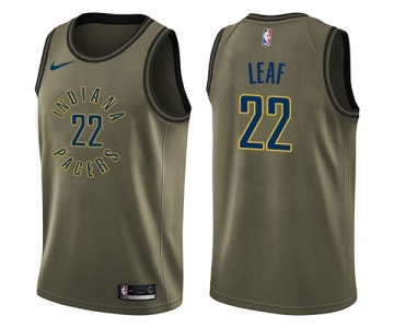 Youth Nike Indiana Pacers #22 T. J. Leaf Swingman Green Salute to Service NBA Jersey