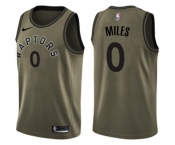 Youth Nike Toronto Raptors #0 C.J. Miles Swingman Green Salute to Service NBA Jersey