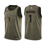 Youth Nike Toronto Raptors #1 Tracy Mcgrady Swingman Green Salute to Service NBA Jersey