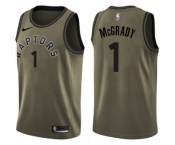 Youth Nike Toronto Raptors #1 Tracy Mcgrady Swingman Green Salute to Service NBA Jersey