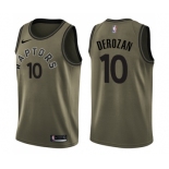 Youth Nike Toronto Raptors #10 DeMar DeRozan Swingman Green Salute to Service NBA Jersey