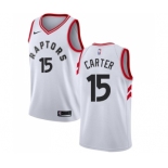 Youth Nike Toronto Raptors #15 Vince Carter Swingman White NBA Jersey - Association Edition