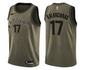 Youth Nike Toronto Raptors #17 Jonas Valanciunas Swingman Green Salute to Service NBA Jersey