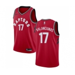 Youth Nike Toronto Raptors #17 Jonas Valanciunas Swingman Red Road NBA Jersey - Icon Edition