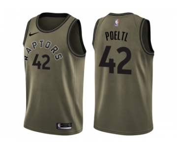 Youth Nike Toronto Raptors #42 Jakob Poeltl Green Salute to Service NBA Swingman Jersey