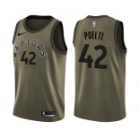 Youth Nike Toronto Raptors #42 Jakob Poeltl Swingman Green Salute to Service NBA Jersey