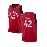 Youth Nike Toronto Raptors #42 Jakob Poeltl Swingman Red Road NBA Jersey - Icon Edition