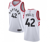 Youth Nike Toronto Raptors #42 Jakob Poeltl Swingman White NBA Jersey - Association Edition