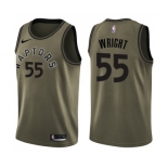 Youth Nike Toronto Raptors #55 Delon Wright Swingman Green Salute to Service NBA Jersey