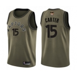 Youth Toronto Raptors #15 Vince Carter Swingman Green Salute to Service 2019 Basketball Finals Bound Jersey