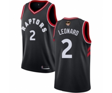 Youth Toronto Raptors #2 Kawhi Leonard Swingman Black 2019 Basketball Finals Bound Jersey Statement Edition