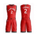 Youth Toronto Raptors #2 Kawhi Leonard Swingman Red 2019 Basketball Finals Bound Suit Jersey - Icon Edition