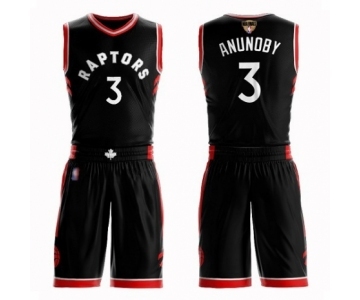 Youth Toronto Raptors #3 OG Anunoby Swingman Black 2019 Basketball Finals Bound Suit Jersey Statement Edition