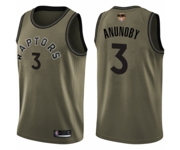 Youth Toronto Raptors #3 OG Anunoby Swingman Green Salute to Service 2019 Basketball Finals Bound Jersey