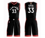 Youth Toronto Raptors #33 Marc Gasol Swingman Black 2019 Basketball Finals Bound Suit Jersey Statement Edition