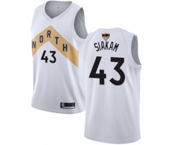 Youth Toronto Raptors #43 Pascal Siakam Swingman White 2019 Basketball Finals Bound Jersey - City Edition