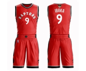 Youth Toronto Raptors #9 Serge Ibaka Swingman Red 2019 Basketball Finals Bound Suit Jersey - Icon Edition