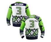 Nike Seattle Seahawks #3 Russell Wilson White Men's Ugly Sweater