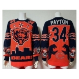 Nike Chicago Bears #34 Walter Payton Orange Navy Blue Men's Ugly Sweater