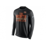 Men's Cincinnati Bengals Nike Black 2015 AFC North Division Champions Long Sleeves T-Shirt