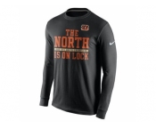 Men's Cincinnati Bengals Nike Black 2015 AFC North Division Champions Long Sleeves T-Shirt