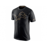 Men's Detroit Lions Nike Black Championship Drive Gold Collection Performance T-Shirt