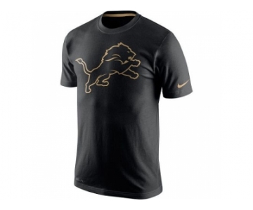 Men's Detroit Lions Nike Black Championship Drive Gold Collection Performance T-Shirt