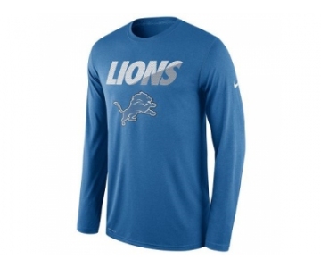 Men's Detroit Lions Nike Blue Legend Staff Practice Long Sleeve Performance T-Shirt